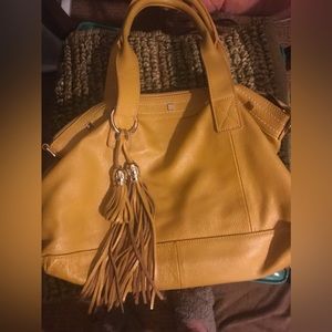 Yellow leather pocketbook